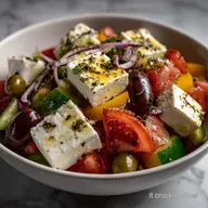 Insalata Greca Con Feta Fresca e: Pranzo Light Veloce