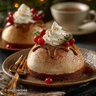 Gingerbread Latte Mousse Domes: Dessert di Natale elegante e goloso.