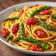 Spaghetti Asparagi Pomodorini: Crema Naturale