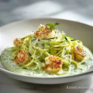 Spaghetti Crema Zucchine Stracciatella Gamberi in 20 Minuti