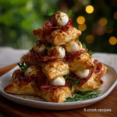 Albero di Sfoglia con Mozzarelline e Prosciutto al Forno Scheda ricetta