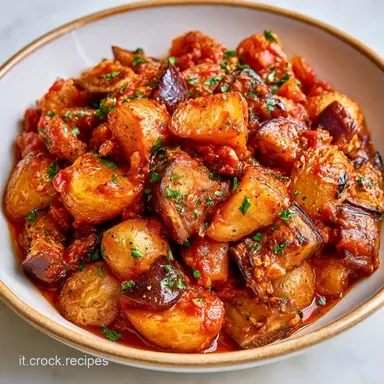 Melanzane E Patate Piatto Unico per 4 Scheda ricetta