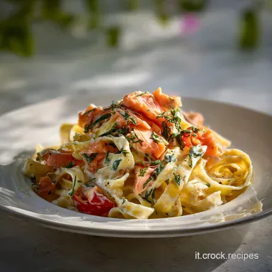 Pasta Salmone Affumicato Panna Veloce per 4 Scheda ricetta