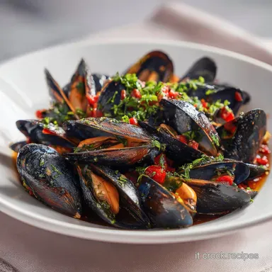 Pepata di Cozze: Ricetta per 4 Servings con Pepe Nero Scheda ricetta