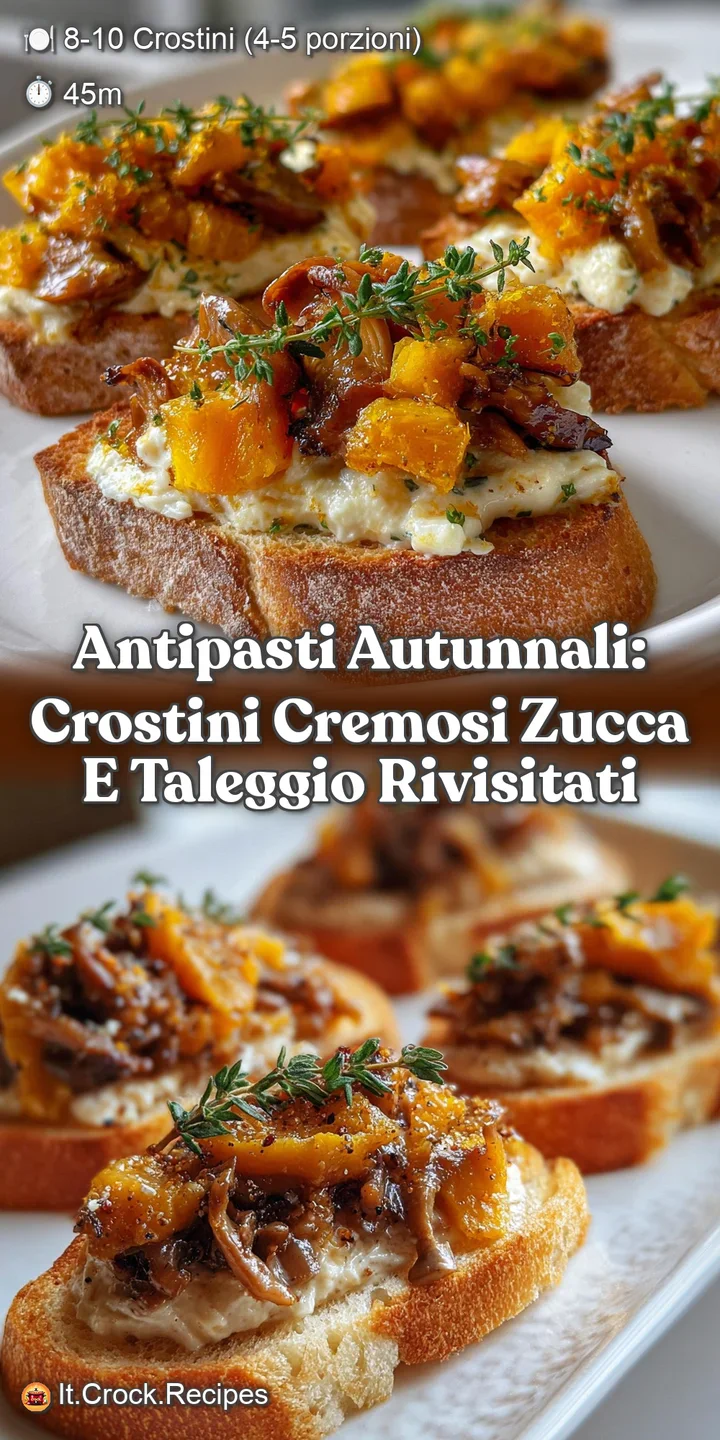 Antipasti Autunnali: Crostini Cremosi Zucca e Taleggio Rivisitati
