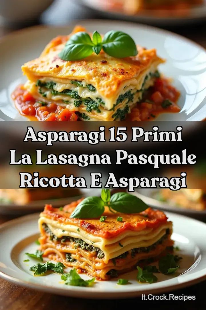 Asparagi 15 PRIMI La Lasagna Pasquale Ricotta e Asparagi