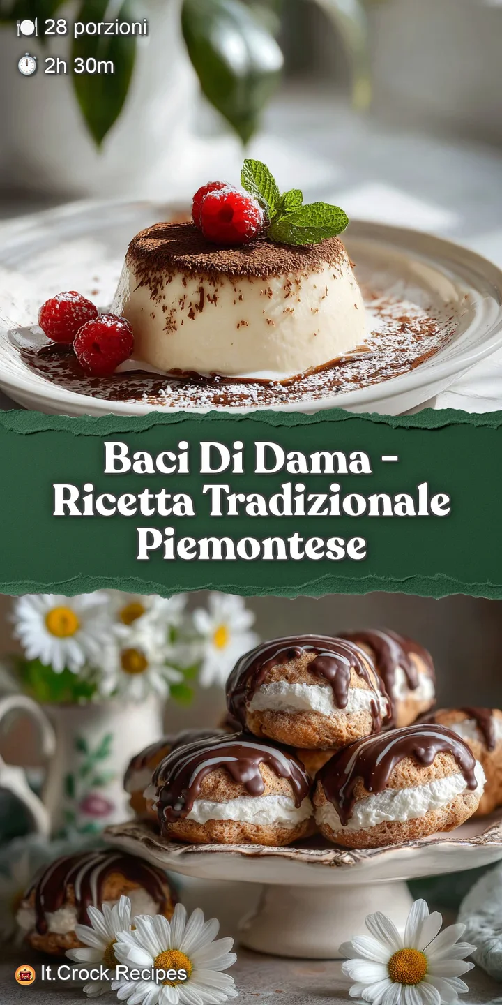 Close-up of a Baci di Dama, revealing the crumbly cookie texture and rich chocolate ganache filling between the two halves.