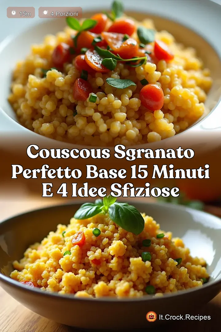 Couscous Sgranato Perfetto Base 15 Minuti e 4 Idee Sfiziose