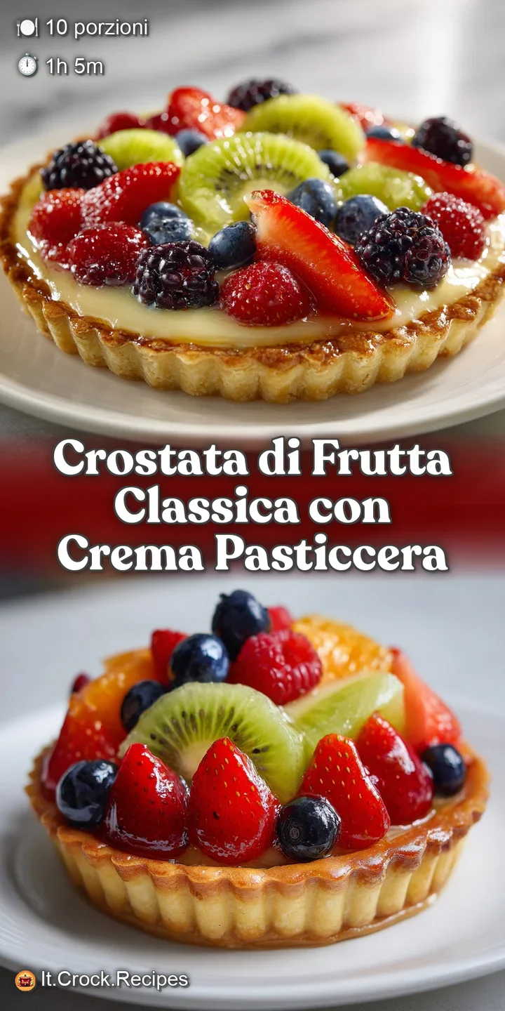 Close-up of a fruit tart: juicy strawberries, blueberries, and kiwi gleam against a sweet cream filling and a buttery crust.