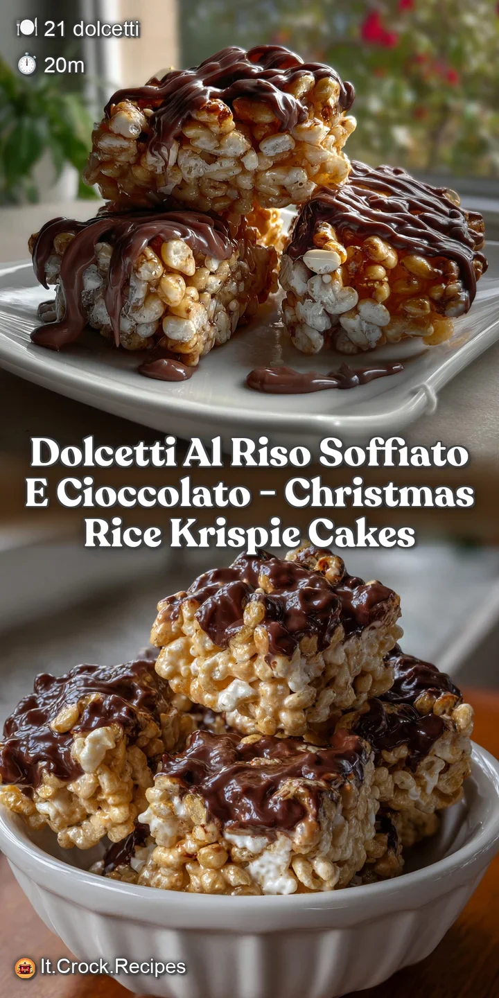 DOLCETTI AL RISO SOFFIATO E CIOCCOLATO - Christmas Rice Krispie Cakes