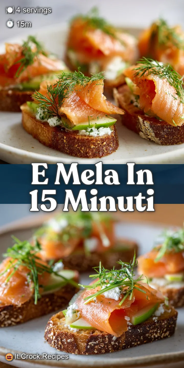 Close-up of glistening salmon and crisp apple slices, a light oil dressing adding shine. Fresh green herbs provide bright ...