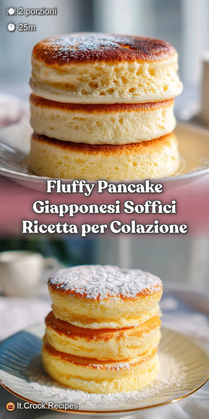 Close-up reveals the fluffy texture of a Japanese pancake, its golden surface tempting with a dusting of sweet, white powder.