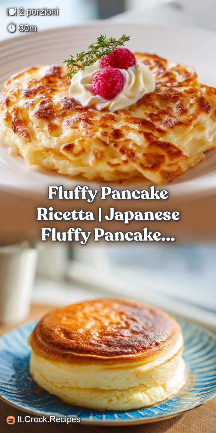 A close-up reveals the airy, jiggly texture of thick, golden Japanese pancakes, bathed in warm, amber syrup.