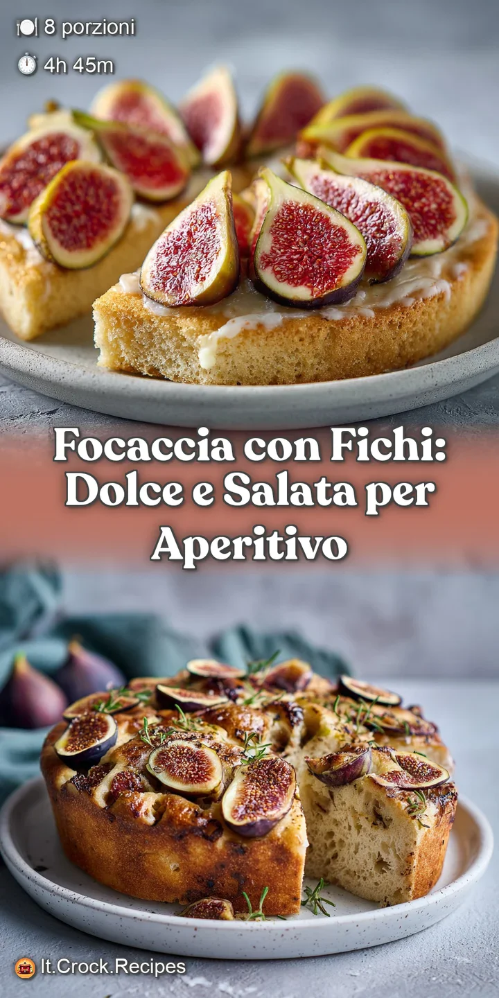 Close-up of focaccia; ripe figs caramelize against the golden crust. Olive oil pools in dimples, promising a rich, savory ...