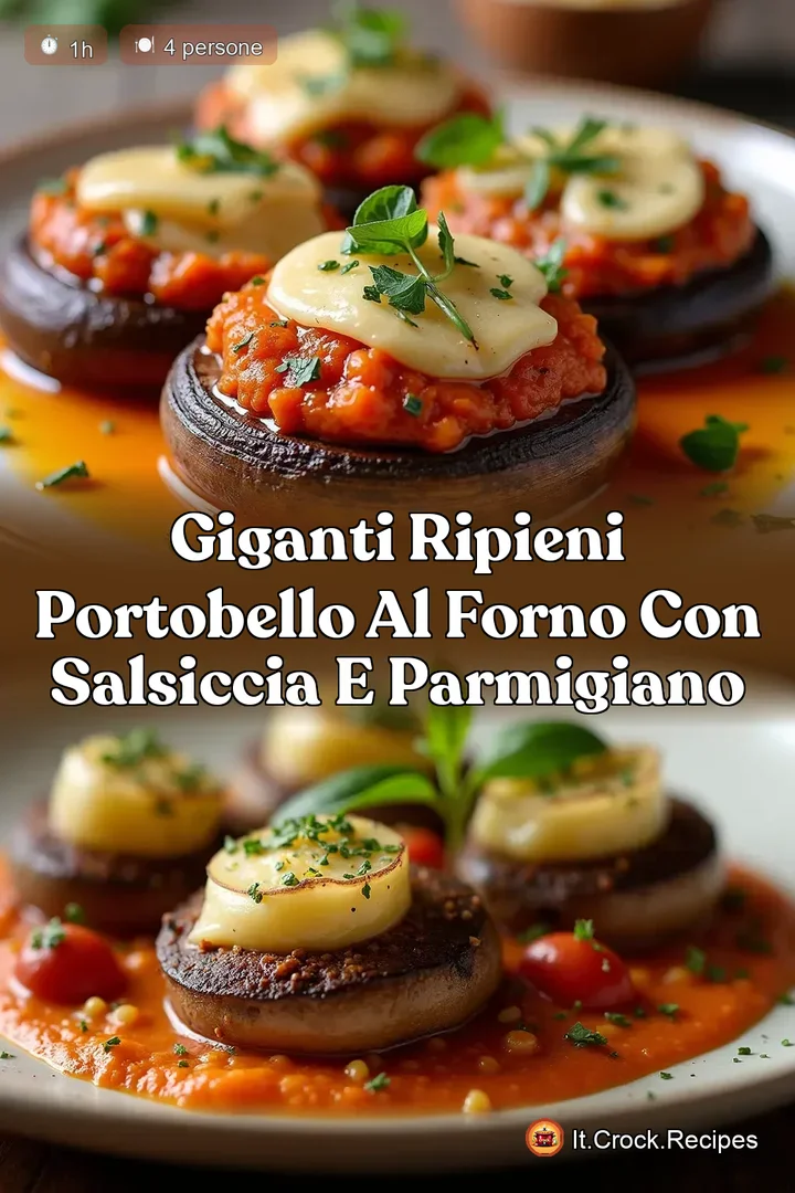 Giganti Ripieni Portobello al Forno con Salsiccia e Parmigiano