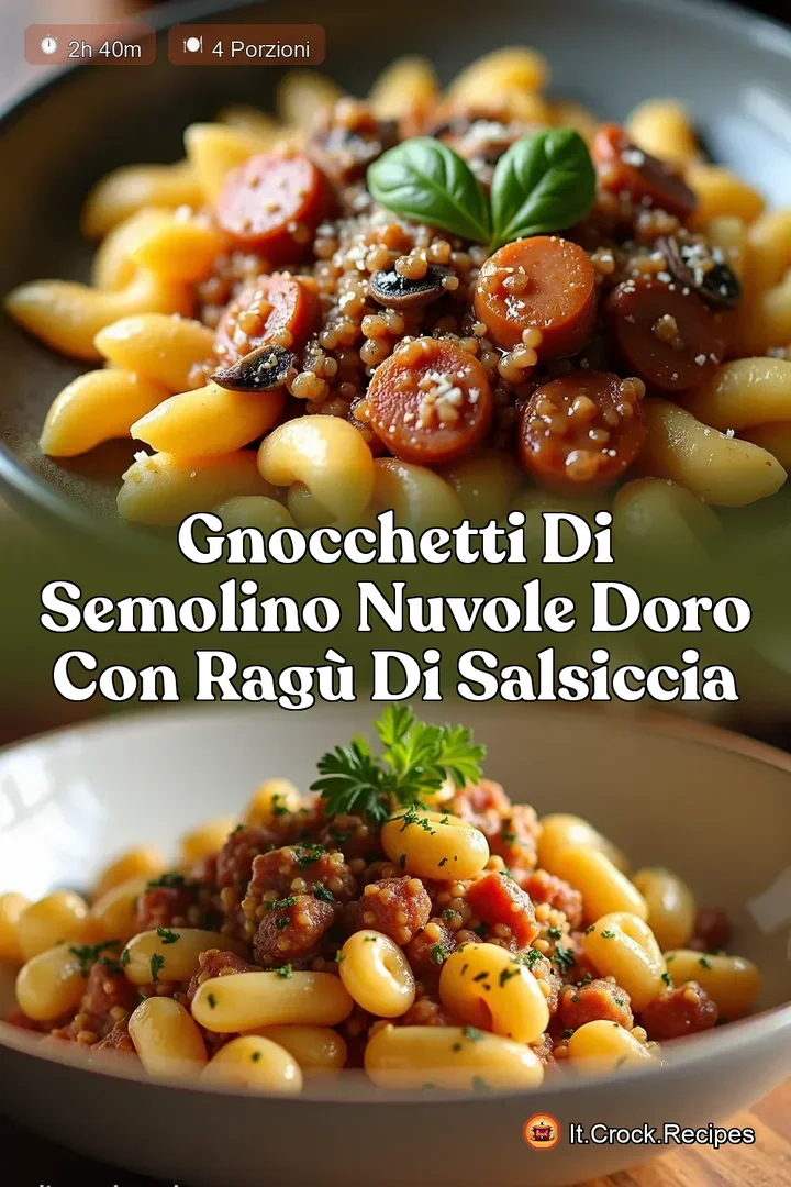 Gnocchetti di Semolino Nuvole dOro con Rag&ugrave; di Salsiccia