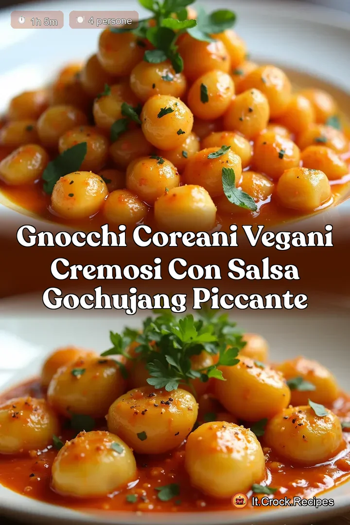 Gnocchi Coreani Vegani Cremosi con Salsa Gochujang Piccante