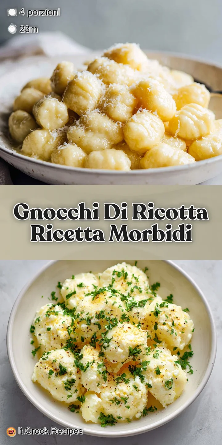 Close-up of pillowy ricotta gnocchi, showcasing its soft texture and glistening butter sauce with flecks of cracked black ...