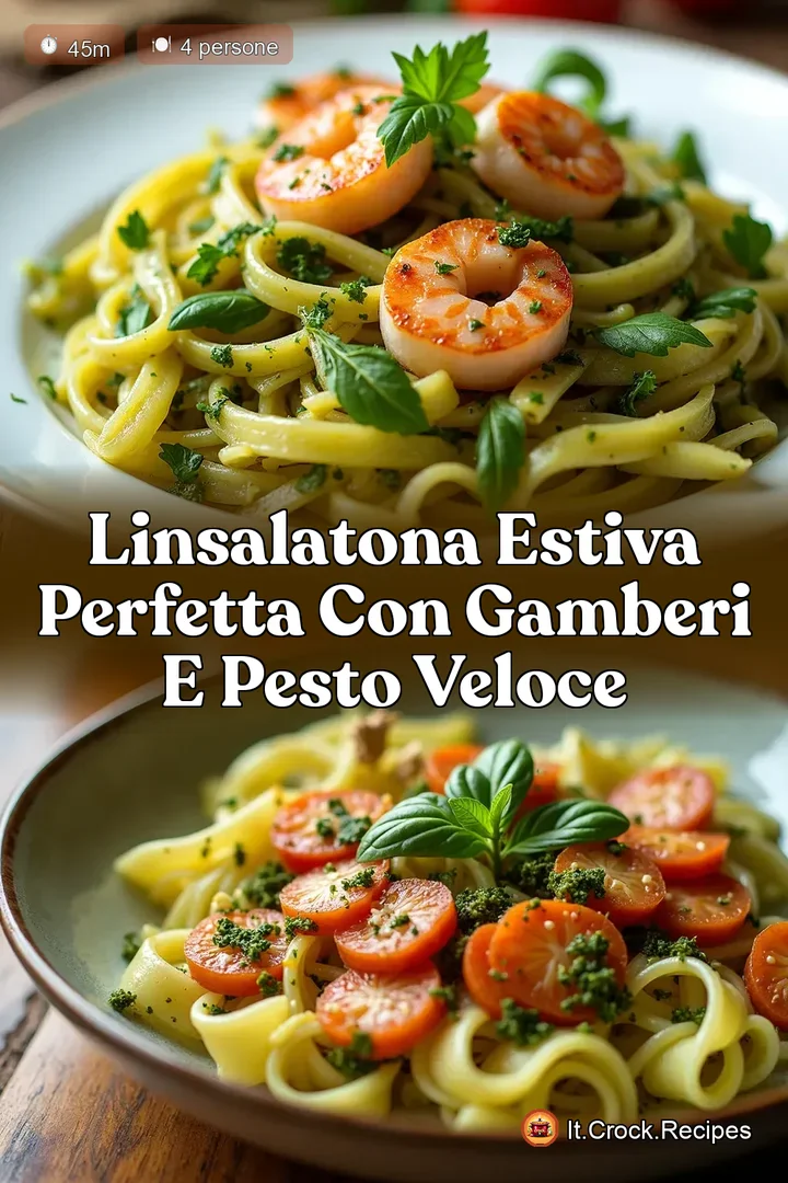 LInsalatona Estiva Perfetta con Gamberi e Pesto Veloce