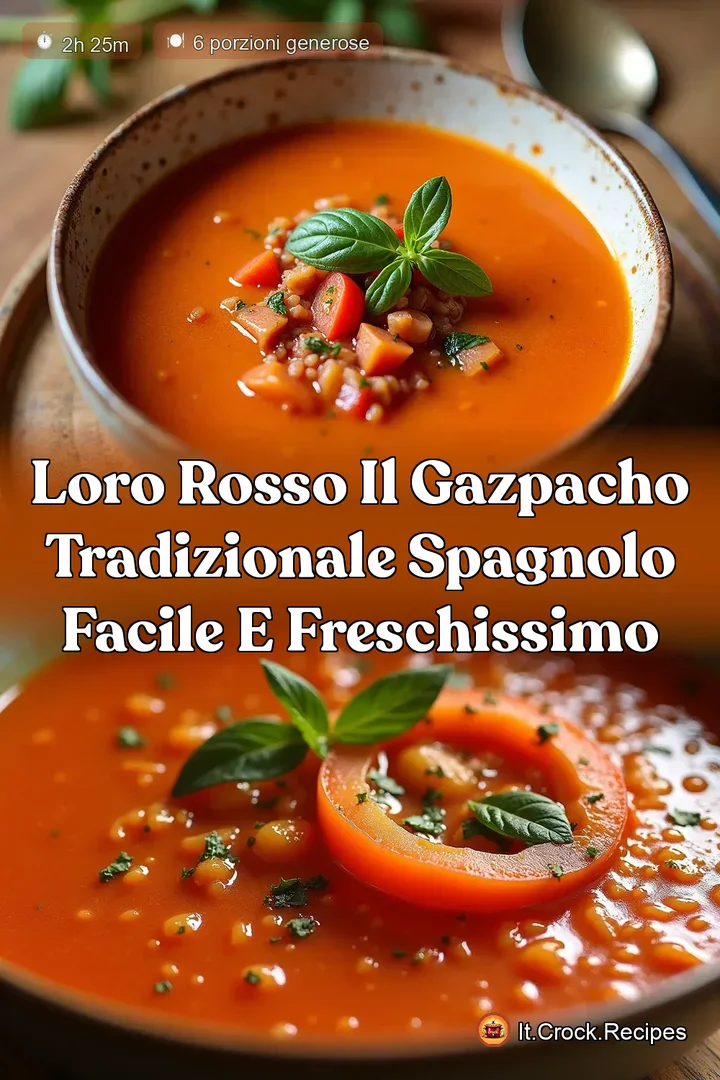LOro Rosso Il Gazpacho Tradizionale Spagnolo Facile e Freschissimo