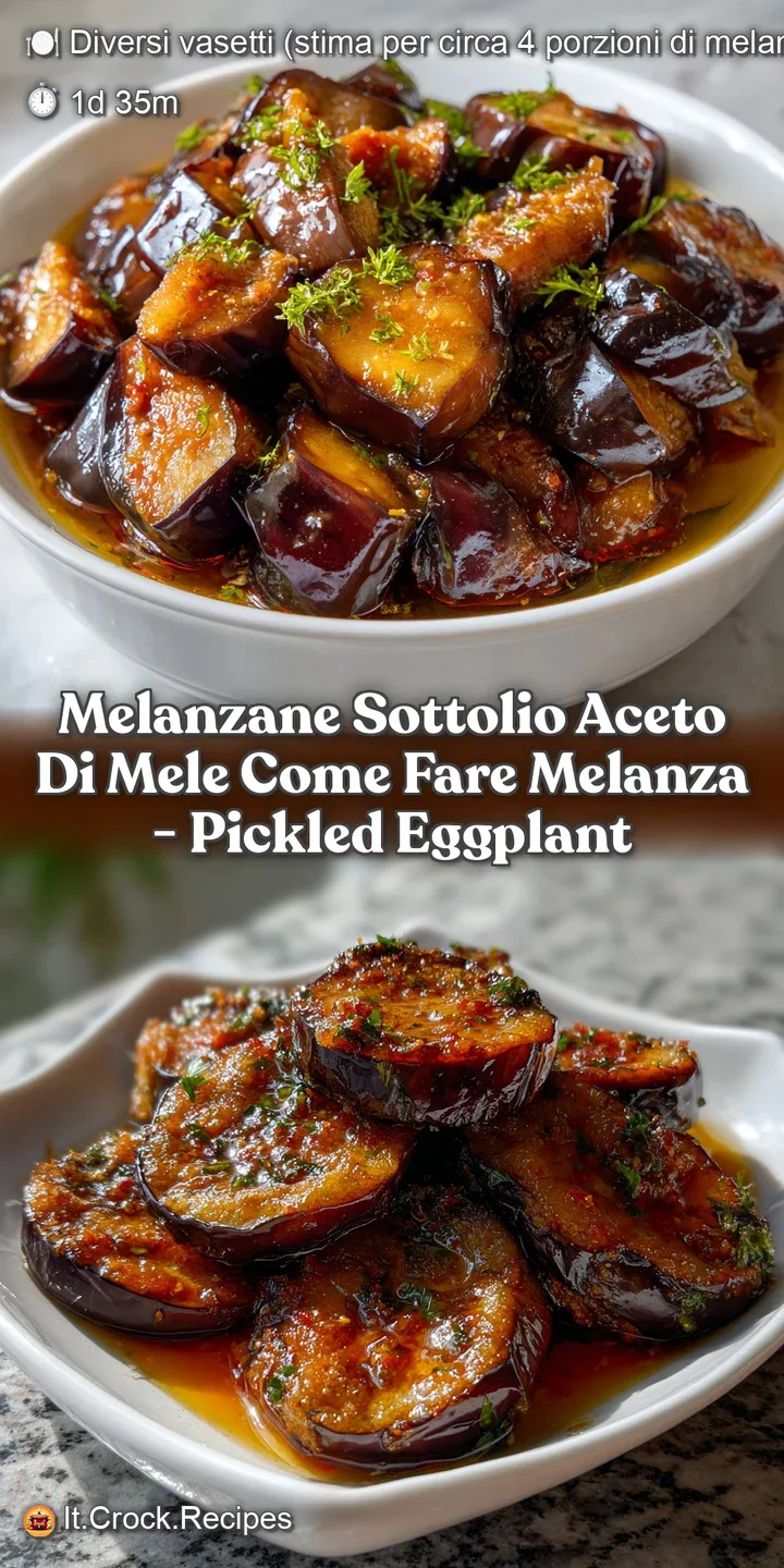 Melanzane Sottolio Aceto Di Mele Come Fare Melanza - Pickled Eggplant