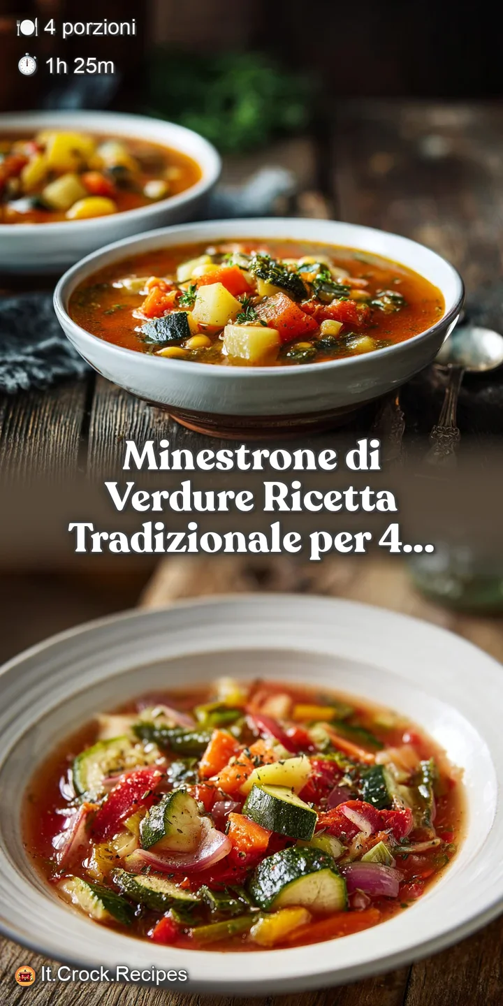 Close-up of chunky minestrone. Al dente pasta, tender vegetables, and flavorful broth create a comforting, satisfying meal.