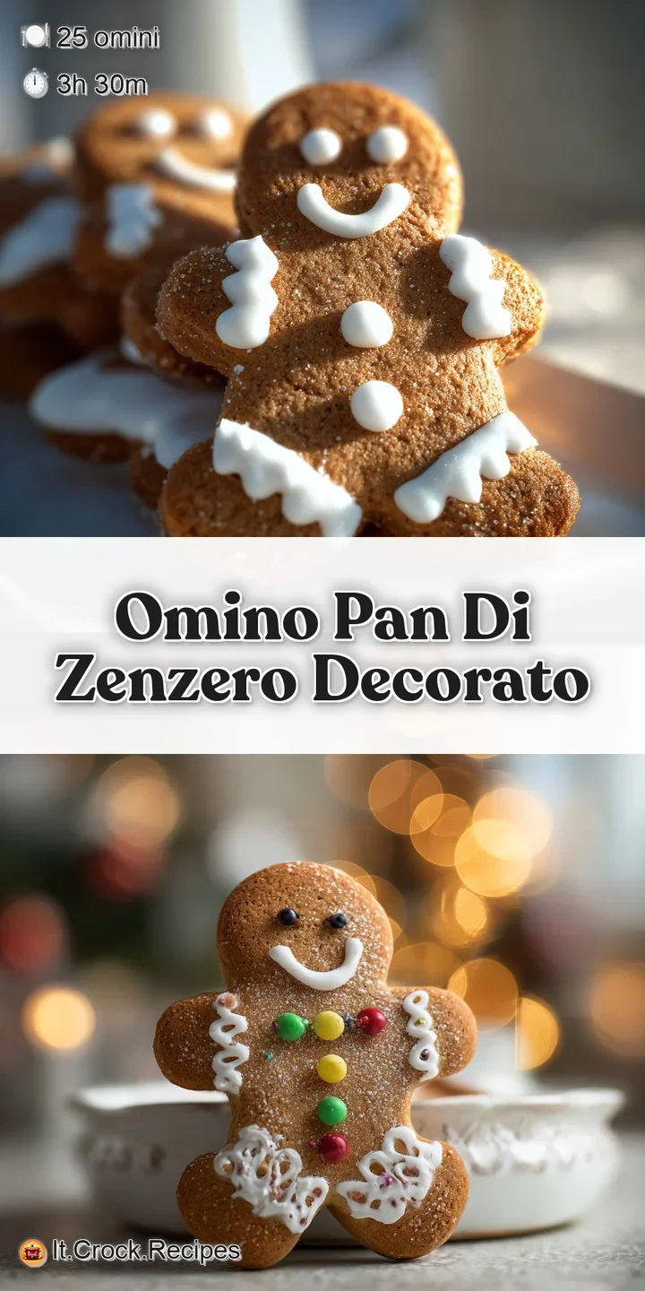 Close-up of a gingerbread man, the crisp, golden-brown cookie dusted with flour, showing a beautiful spicy, crackled surface.