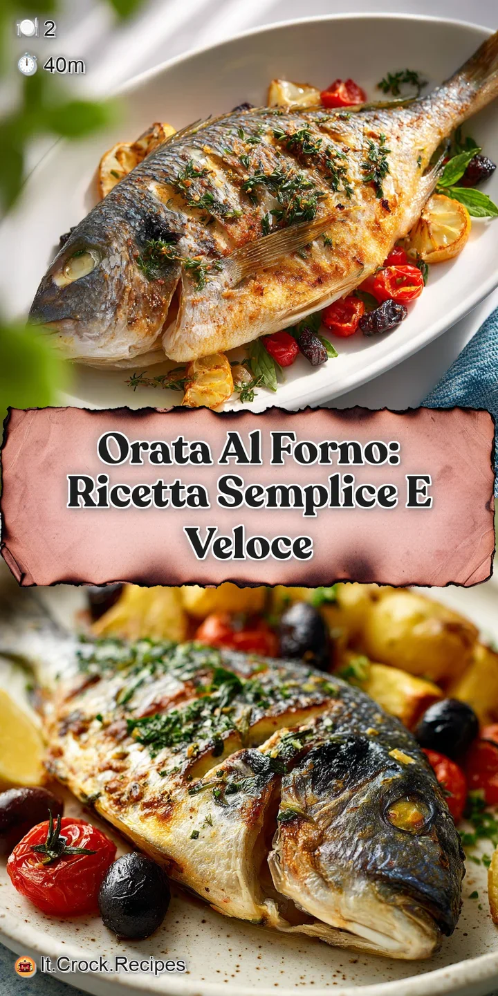 Close-up of baked orata: bubbly, blistered skin, revealing moist white flesh. Aromatic herbs and lemon enhance the rustic ...