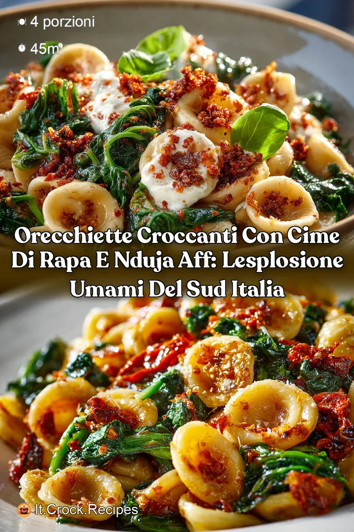 Orecchiette Croccanti con Cime di Rapa e Nduja Aff: Lesplosione Umami del Sud Italia