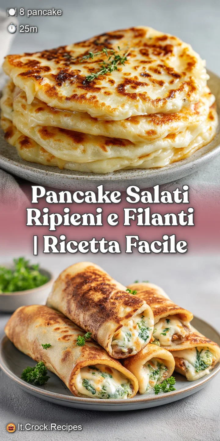 Close-up of a savory pancake, revealing molten, stretchy cheese within, with a light, airy texture.