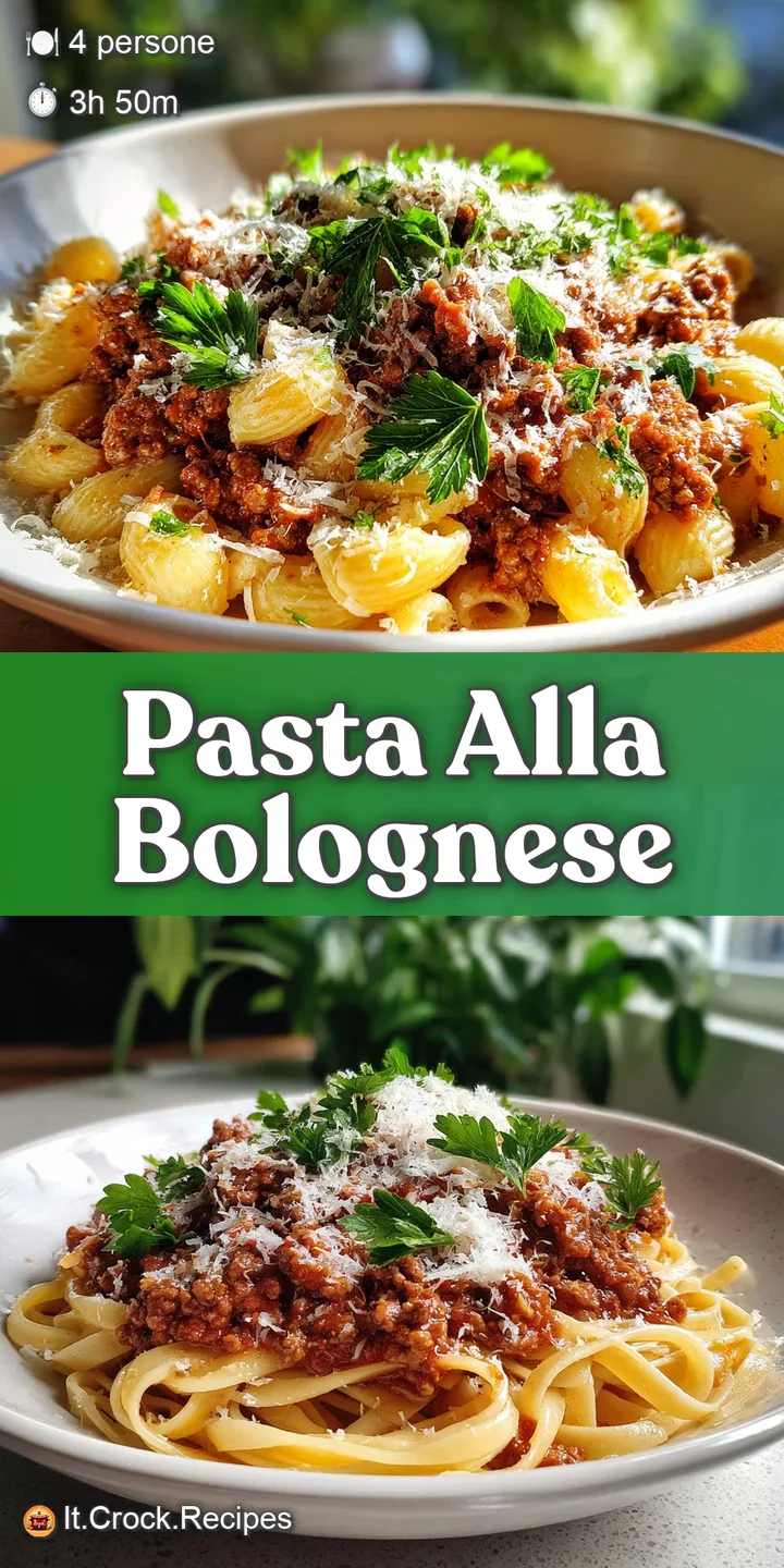 Close-up: Ground meat simmered in a deep, flavorful Bolognese. Glistening sauce and aromatic herbs create an irresistible ...