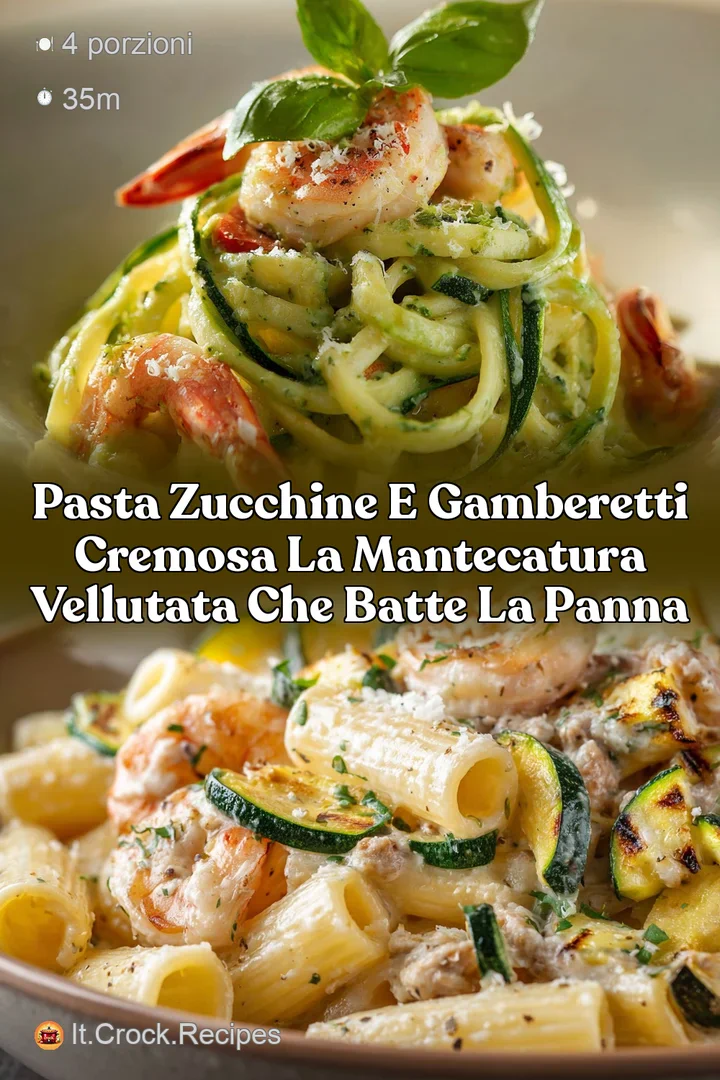 Pasta Zucchine e Gamberetti Cremosa la mantecatura vellutata che batte la panna