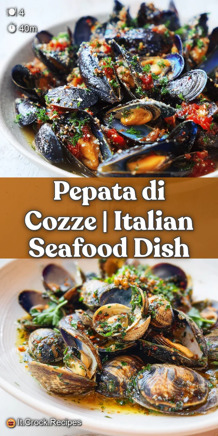 Close-up of glistening, dark mussels, each shell slightly open to reveal tender, succulent seafood.