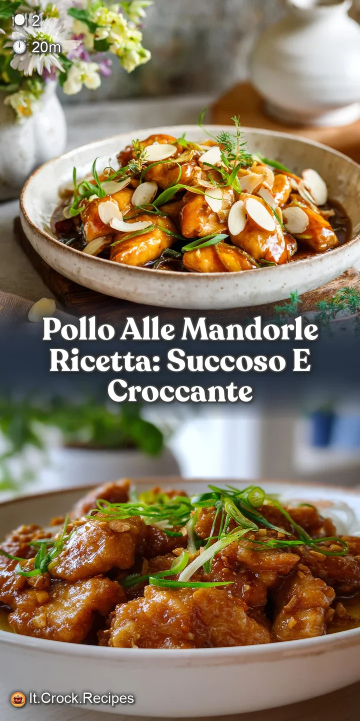 Close-up of tender chicken pieces coated in a rich, white sauce. Sliced almonds dot the surface, hinting at a nutty, savor...