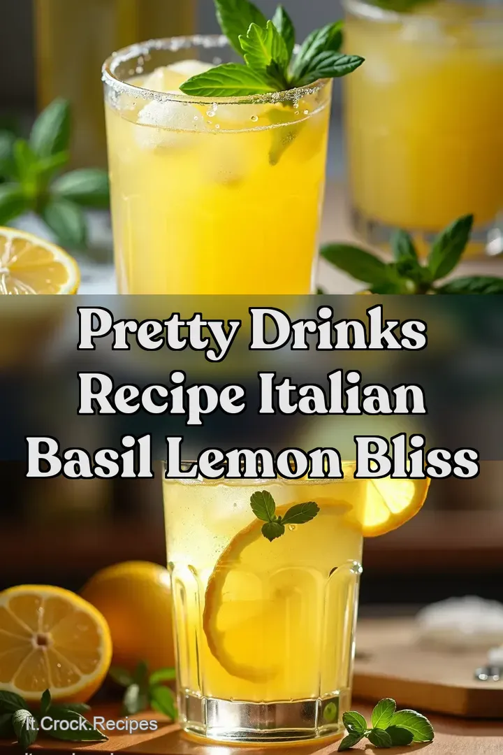 Pretty Drinks Recipe Italian Basil Lemon Bliss