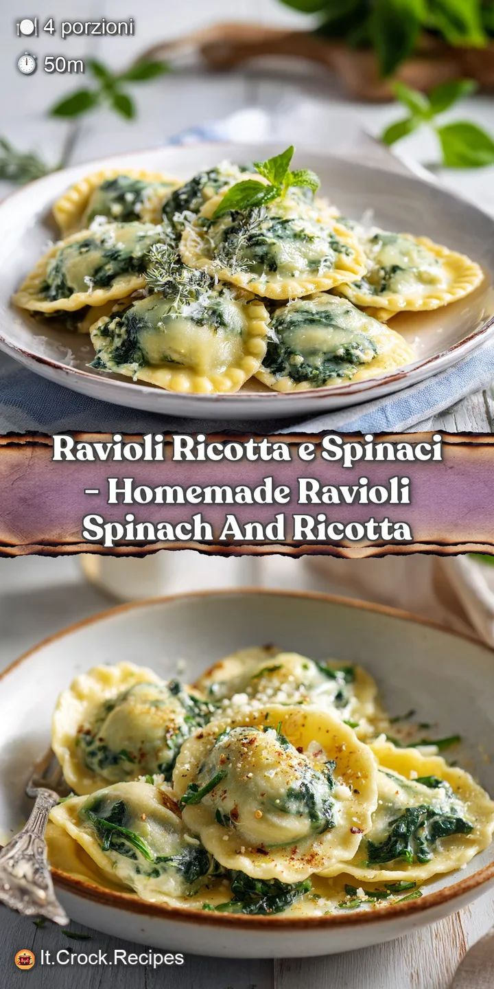 Close-up of tender spinach and ricotta filling peeking through pasta, glistening with sauce.