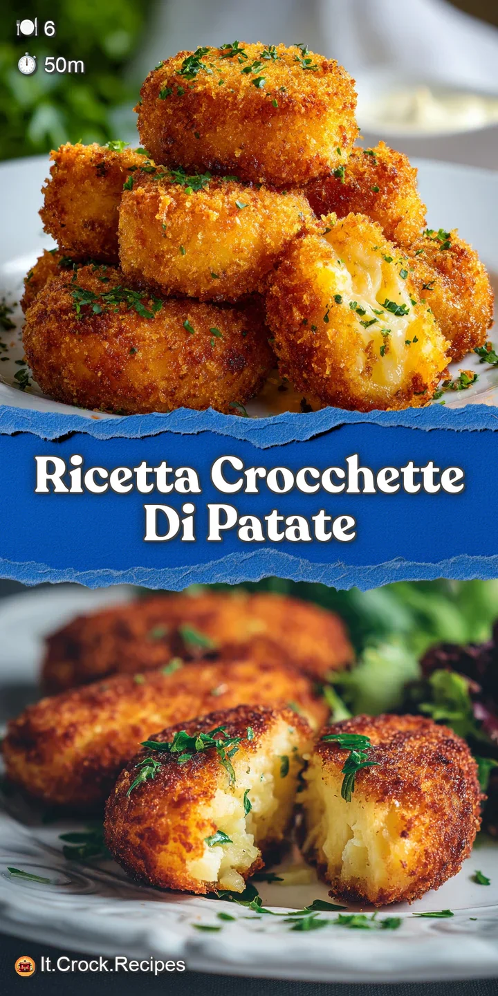 Close-up of a fried potato croquette, showing the crisp, bubbly exterior and a glimpse of the soft, steamy potato filling ...