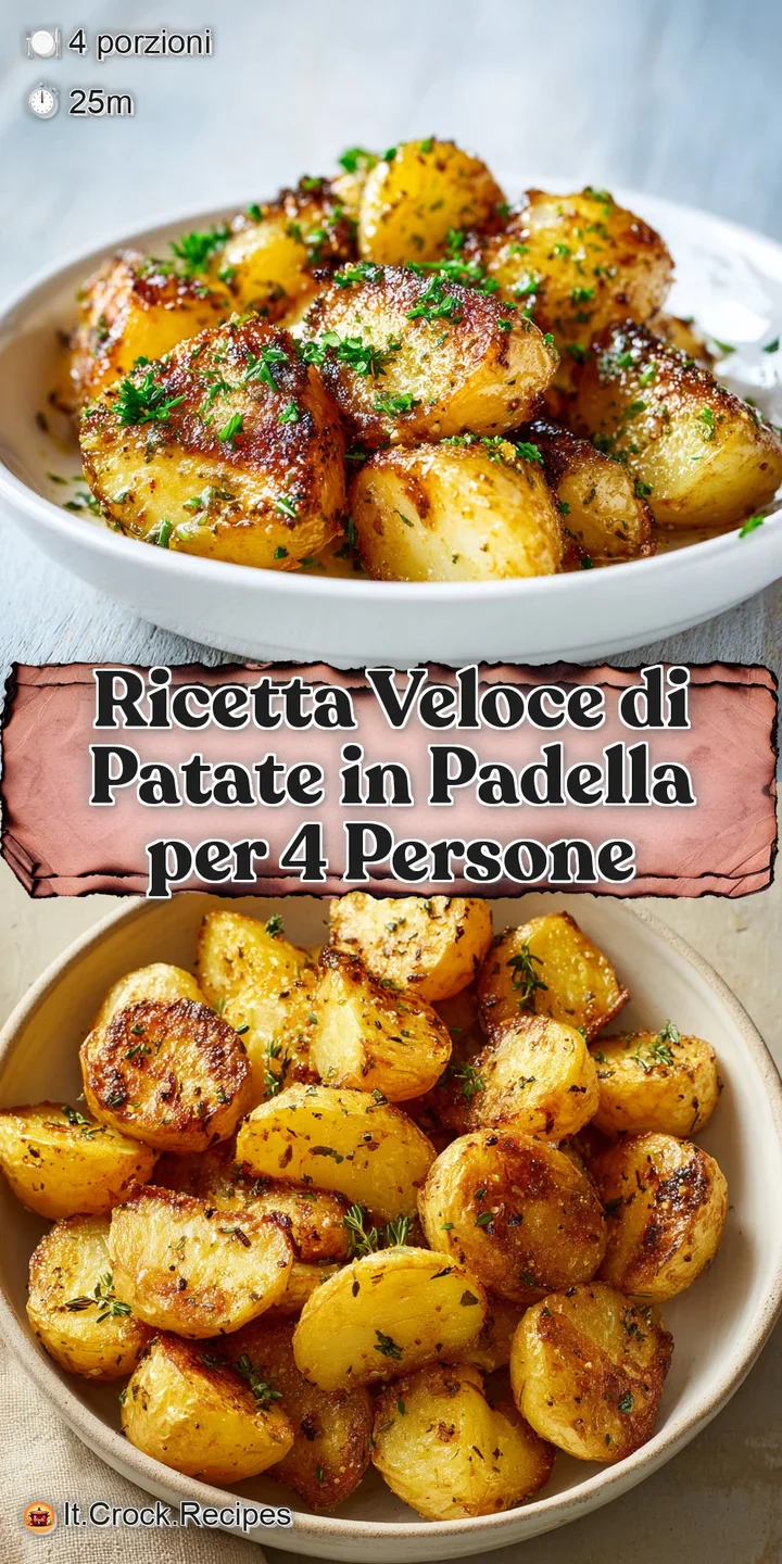 Close-up view of pan-fried potatoes, showing their crispy, golden-brown exterior and soft, fluffy interior. Aromatic herbs...