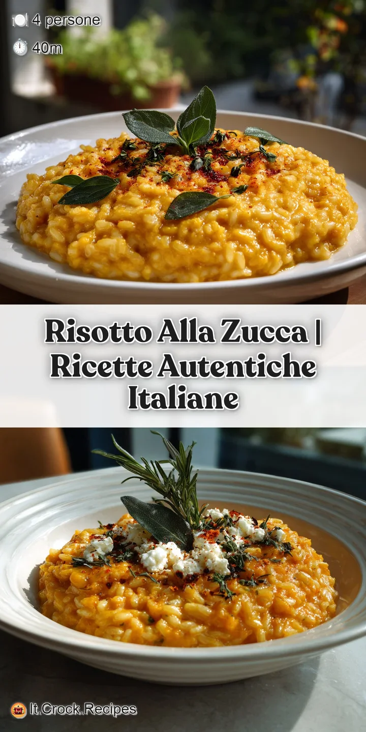 Close-up of glossy risotto; tender squash, glistening grains, and a scattering of fresh herbs create an inviting, textural...