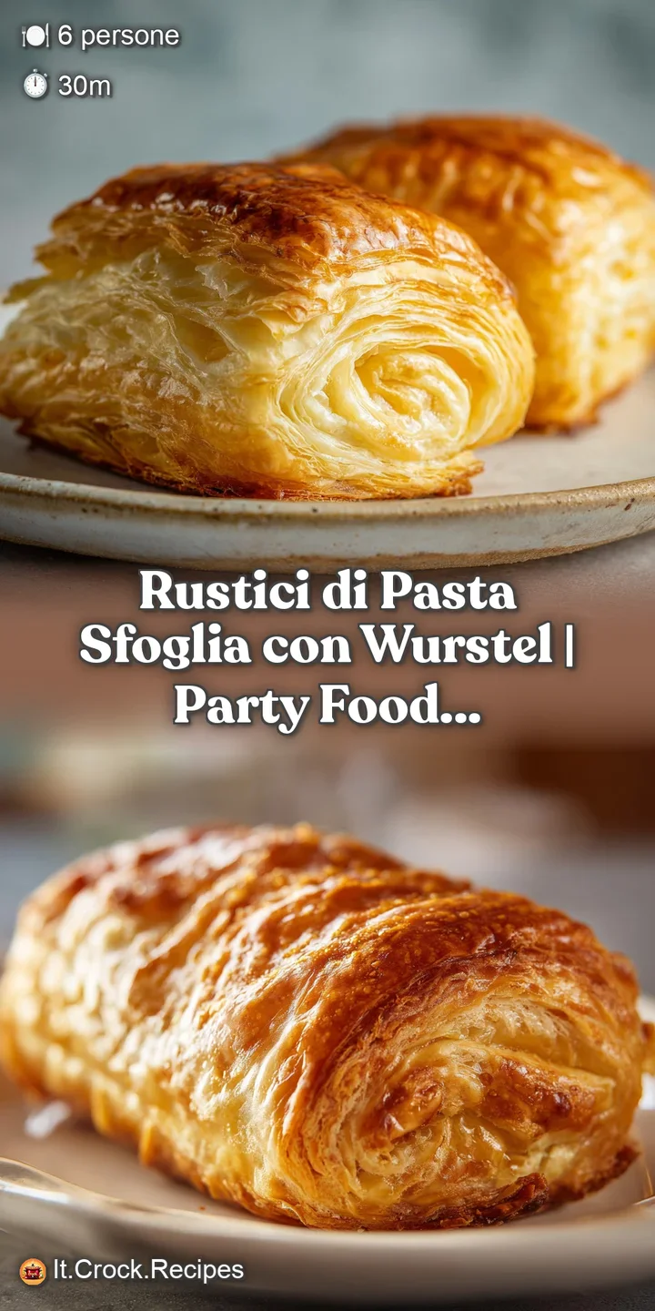 Close-up of a crispy, golden-brown puff pastry reveals layers of delicious filling, showcasing the inviting texture and co...