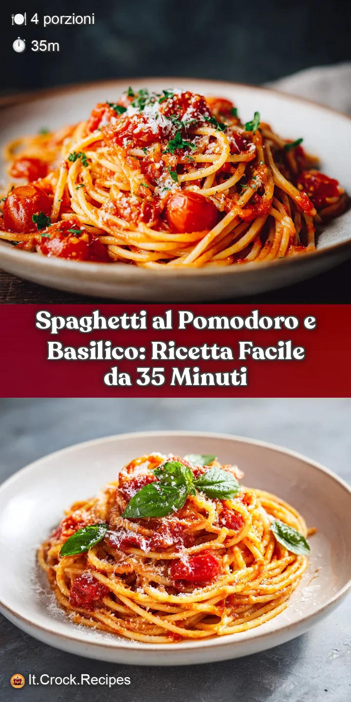 Close-up of glistening spaghetti strands coated in bright tomato sauce, speckled with herbs, conveying warmth and simple d...