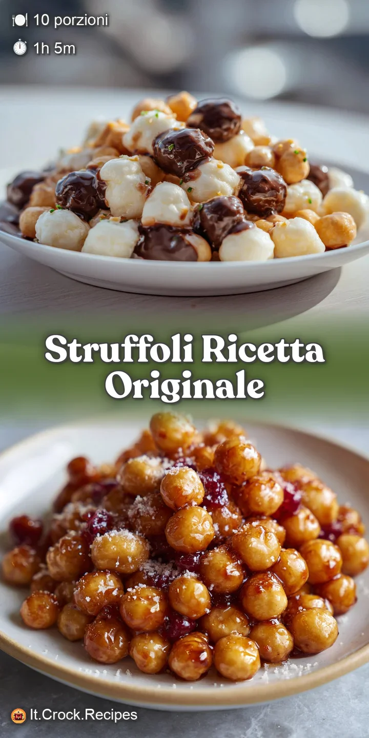 Close-up of glistening struffoli, the warm honey catching the light, revealing a delightful mix of colorful sprinkles and ...