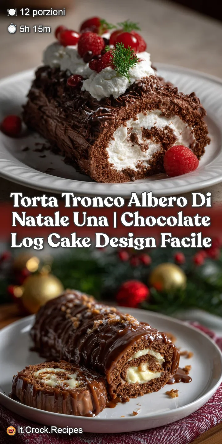 Torta Tronco Albero Di Natale Una | Chocolate Log Cake Design facile