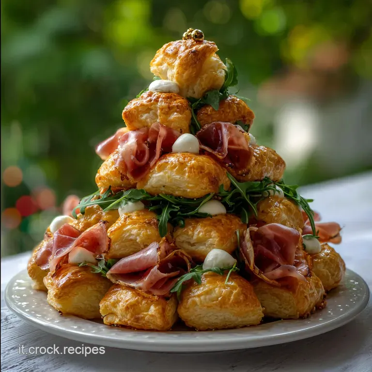 Albero di Sfoglia con Mozzarelline e Prosciutto Forno