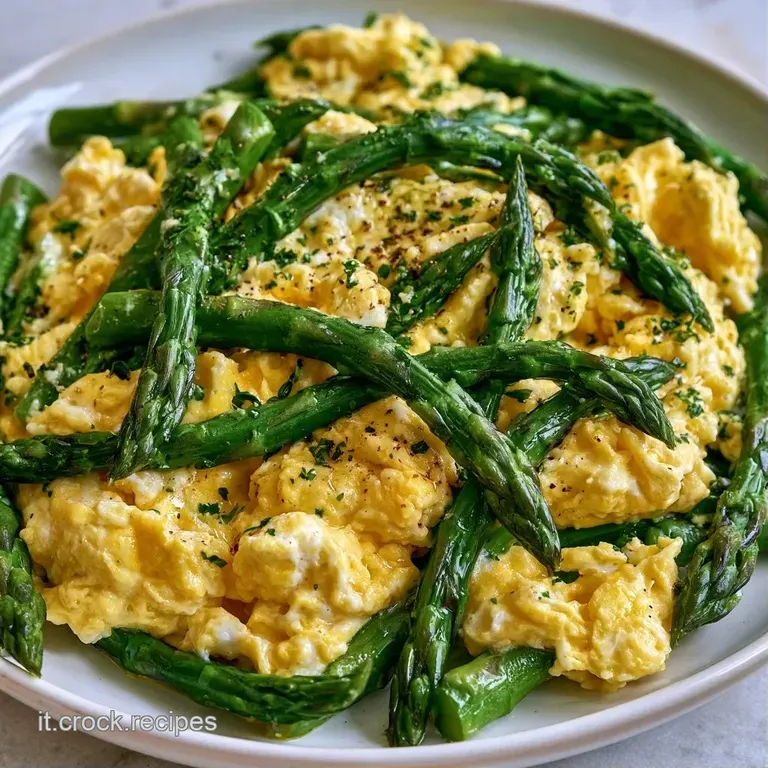 Gambi di asparagi croccanti disposti con cura, sormontati da uova morbide e una spolverata di spezie calde e dorate.