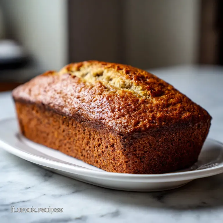 A slice of warm banana bread with a pat of melting butter, showcasing a moist and tender crumb on a white plate.