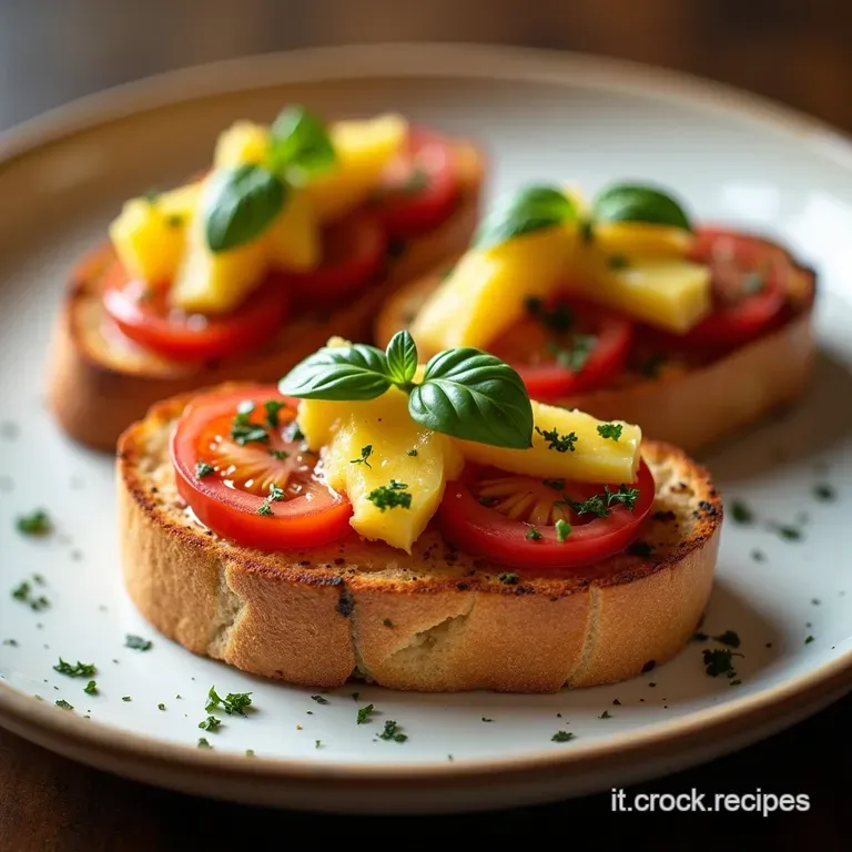 Bruschetta Classica Italiana LEssenza del Sole su Pane Croccante