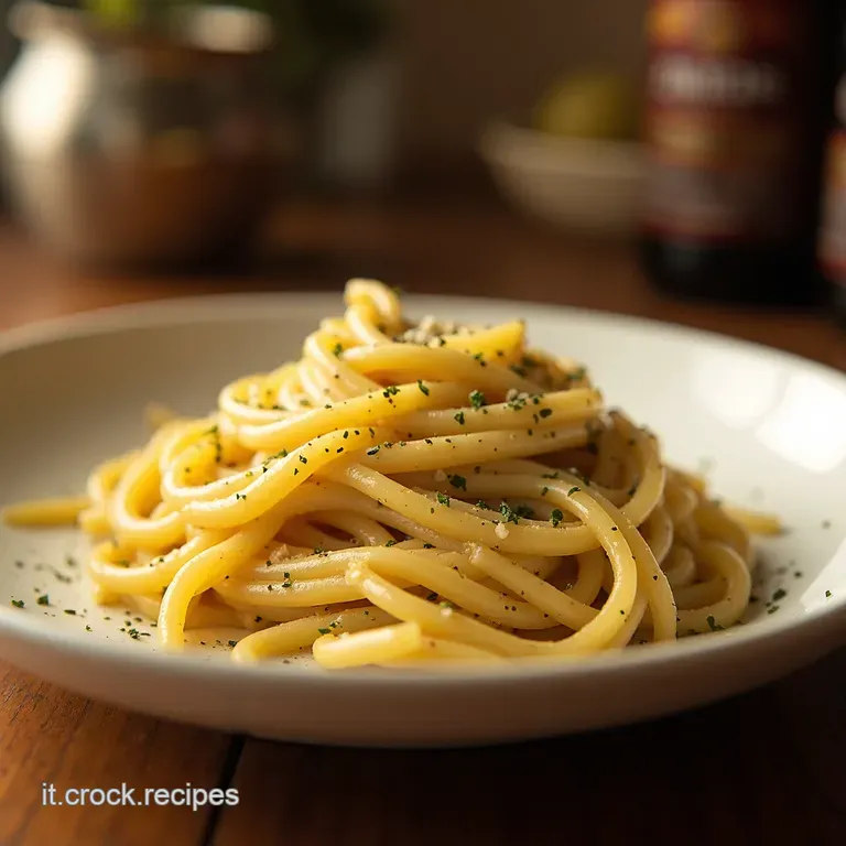 Cacio E Pepe Con Guanciale Croccante presentation