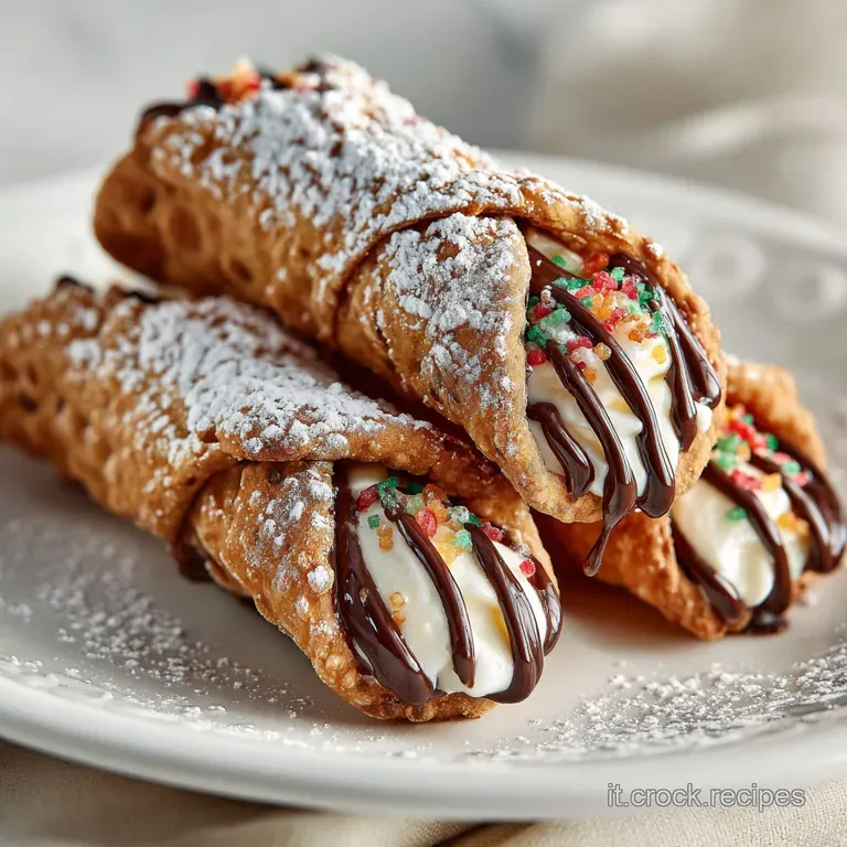Cannoli, chocolate dipped ends, sitting on a white plate. Pistachios and sugared orange peel sprinkled atop creamy ricotta.