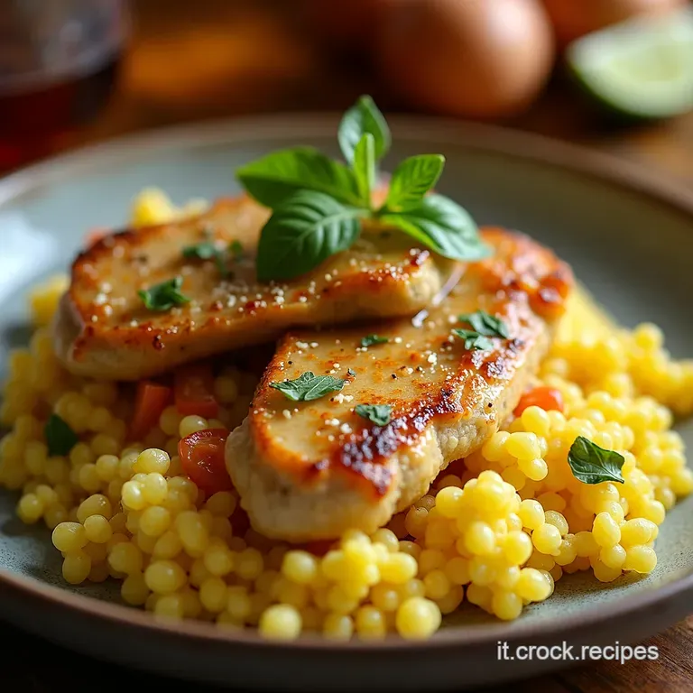 Il Gran Gal&agrave; Del Couscous Freddo Pollo Marinato Verdure Croccanti E Vinaigrette Al Limone presentation